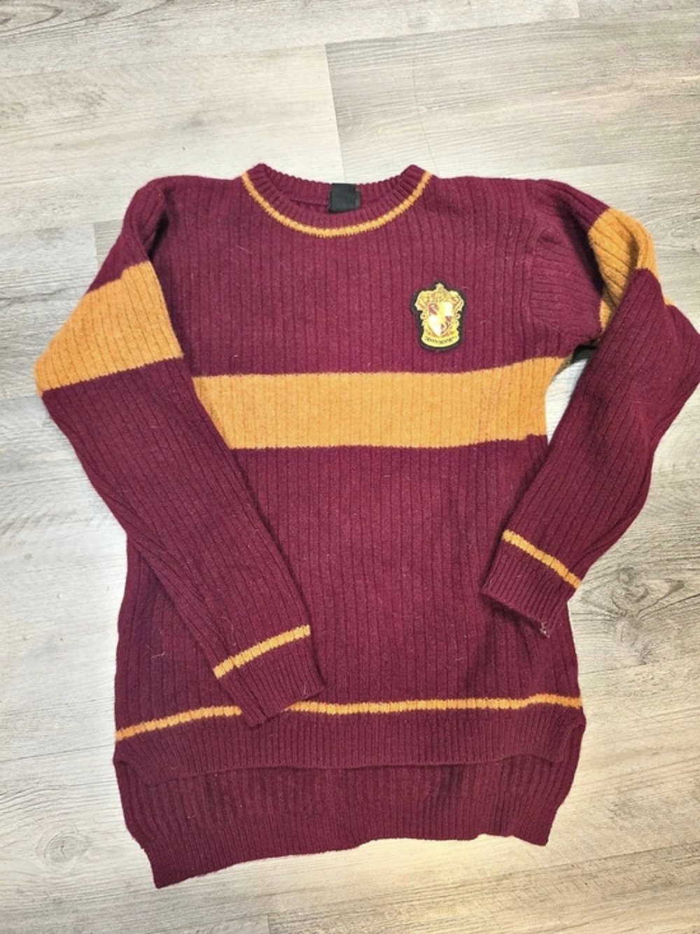 Harry Potter Hogwarts Gryffindor sweater Color Block Lambswool Sweater Size